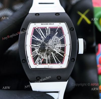 Replica Richard Mille RM 010 Black Ceramic Skeleton Roman Dial Watches